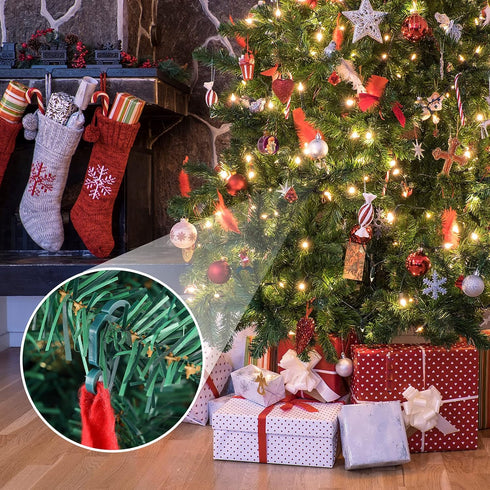 Queekay 100 Pieces Christmas Light Hooks Holiday Plastic Siding Clips Mini Outdoor Gutter Light Hanging Hangers for Icicle Rope Lights Christmas D...
