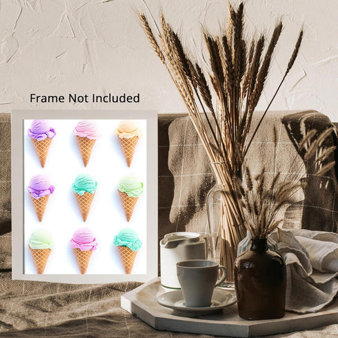 Posterizer 1 pcs-colorful pastel ice cream cones minimal poster 5-Kitchen & Bar Art- Art for Cafe, Restaurant, Coffee Bar - unframed wall art...