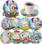8 Pieces Easter Diamond Coasters Kits Holder DIY Easter Rabbit Diamond Art Coaster Coaster for Adults Diamond Kits Supplies for Spring Easter Gift...