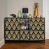 Black Geometric Wallpaper Peel and Stick Modern Contact Paper for cabinet Boho Black and Gold Wallpaper for bedroom Self Adhesive Removable Wallpa...