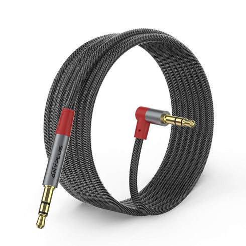 Aux Cord, Headphone Jack to Headphone Jack Aux Cable 90 Degree 3.5mm Audio Cable Male to Male Fish Wire Braided Auxiliary Cord for Android for Car...