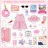Doll Suitcase Travel Set, 18 inch Doll Clothes and Accessories - 26 Pcs Travel Pillow, Unicorn Bag, Sunglasses, Camera, Computer, Phone, Passport,...