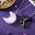 Hicarer 2 Pcs Life Tree Wire Wrapped Crescent Moon Pendant Necklace Crystal Quartz Jewelry Valentine's Day Gifts for Women...