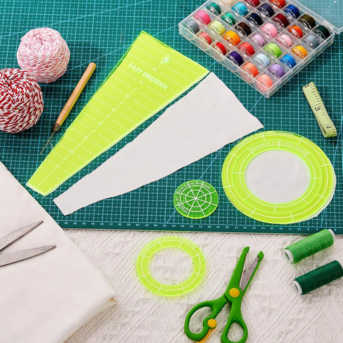 5 Pcs Acrylic Quilting Template Ruler Dresden Plate Template for Quilting 10 Inch Quilt Rulers for Quilting Quilt Ruler Set for Blanket Making Clo...
