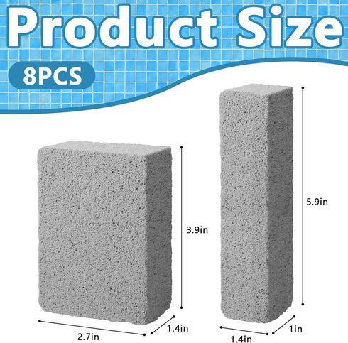 8 Pcs Pools Pumice Stone - Pool Cleaning Blok Swimming Pumice Pool Tile Stone for Pools & Spa Tile, Grout & Concrete Cleaning (8Pcs)...