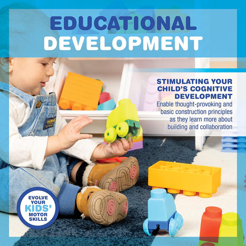 UNiPLAY Truck and Trailer Set, Building Block Truck for Cognitive Development, Motor Skills, Sensory Learning, Educational Toy for 3 Years Old and...