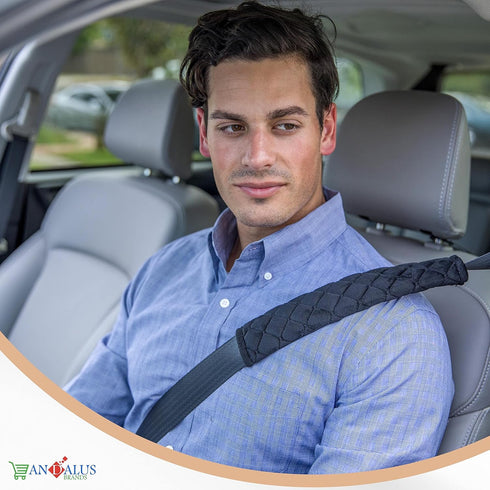 ANDALUS Soft Seat Belt Cover Pad Pack of 2, Drive Safely with Our Comfortable Seatbelt Covers, Universal Usage & Fit for All Cars, Suvs, Trucks & ...
