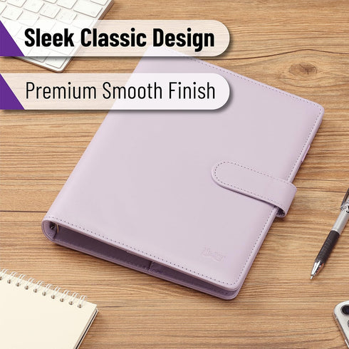 Mr. Pen- Leather Planner Binders, Composition Notebook Cover Refillable, Wallet Binder, 6 Ring (A5, Purple)...