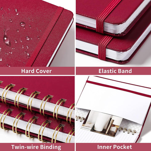 Ruled Notebook/Journal - Notebooks with Hardcover and Premium Thick Paper, 8" x 5.7" (exclusive of spirals), College Ruled Spiral Notebook/Journal...