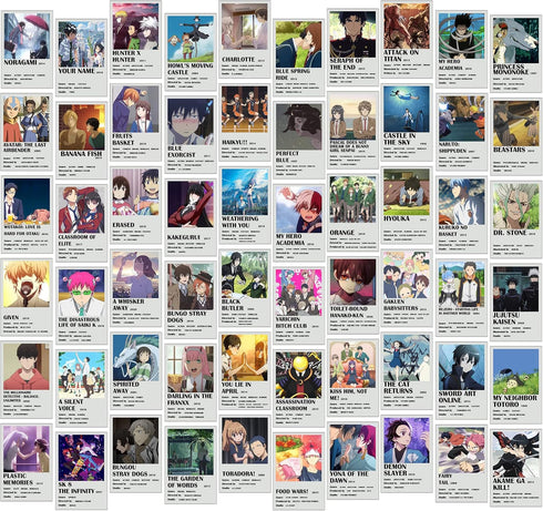 Anime Posters for Anime Room Decor, Anime Room Stuff for Bedroom, 60pcs Anime Wall Decor for Anime Wall Art, Cute Anime and Manga Wall Collage, Ae...