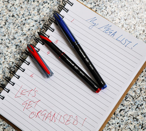 uni-ball UB-188-Micro Fountain Pen Tip 0.5mm Air Rollerball Pens, Red Gel, 12 Pack...