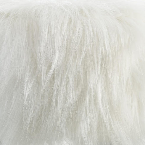 Linon Flokati Foot, 16-Inch, White Stool, 16"W x 16"D x 12.6"H,...