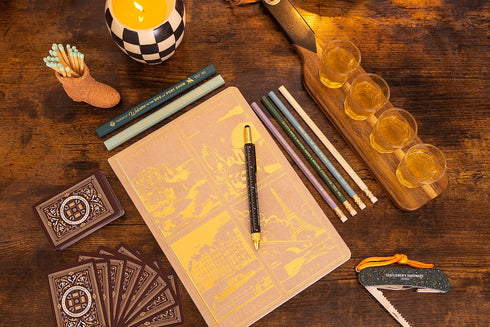 DesignWorks Ink Workplace Shenanigans Engraved Pencil Set Includes 6 Wooden Graphite Pencils with 2 Carpenter Pencils & 4 No. 2 Pencils with Erase...