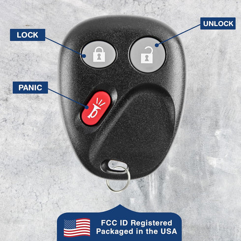 KeylessOption Key Fob Replacement for 2003 2004 2005 2006 2007 Chevrolet Chevy Silverado Suburban Tahoe GMC Sierra Yukon Cadillac Escalade Hummer ...