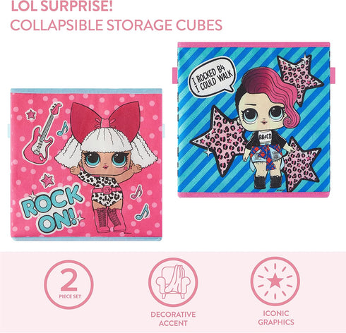 Idea Nuova LOL Surprise Set of 2 Durable Storage Cubes with Handles...