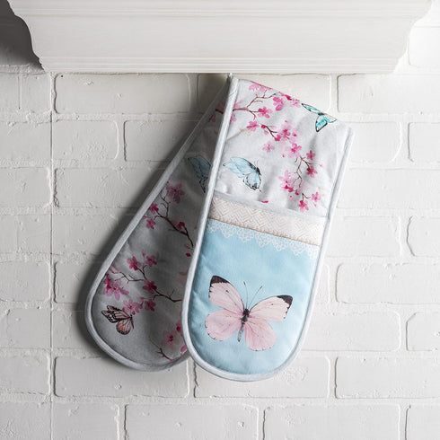 Maison d Hermine Blossom in Spring 100% Cotton Easter Double Oven Glove with Loop Heat Resistant for BBQ | Cooking | Baking | Grilling | Microwave...