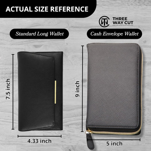 Cash Envelope Wallet All in One Budget System with 12x Tabbed Cash Envelopes, 12x Monthly Budget Cards,1x Yearly budget planner sheet Complete Mon...