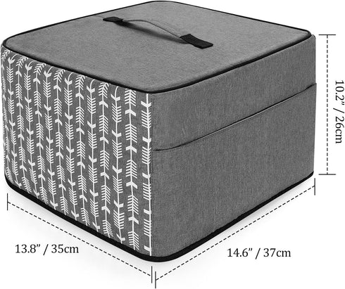 YARWO Slow Cooker Dust Cover Compatible for Hamilton Beach 6-8 qt Slow Cooker and Crock Pot , Dust Cover with Top Handle and Pockets, Gray with Ar...