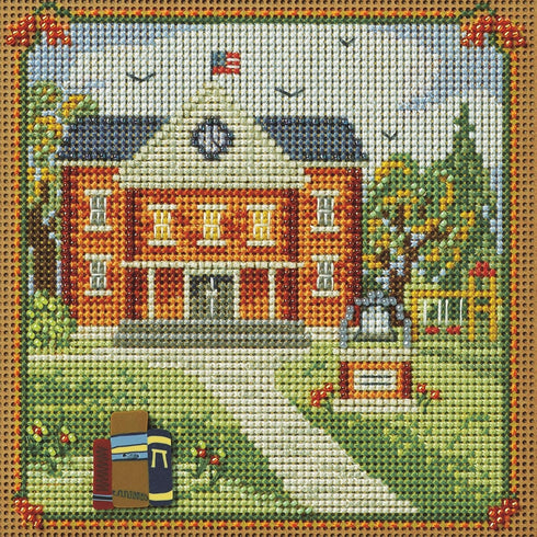 Mill Hill Book Learning Beaded Counted Cross Stitch Kit 2024 Buttons & Beads Autumn MH142423, Multicolor, 5.25 x 5.25 Inches...