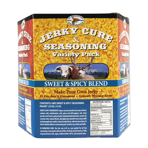 Hi Mountain Jerky Seasoning and Cure Kit | VARIETY PACK #2 | Flavors: Mandarin Teriyaki, Pepperoni, Sweet & Spicy, Inferno, & Pepper | Make Beef J...