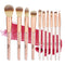 Expressions 10pc Pro Makeup Brush Set w/Sparkling Gemstones in Rose Gold - 10 Quality Soft Bristle Makeup Brushes For Everyday Use - Professional ...