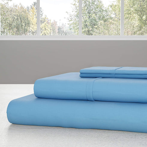 Bedford Home Series 1200 3 Piece Twin Sheet Set - Blue...