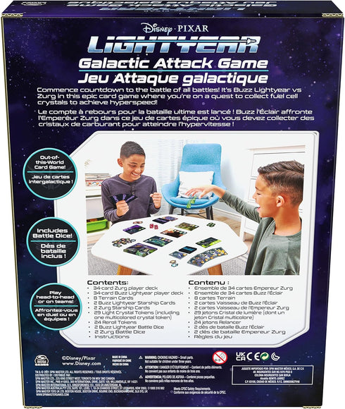 Disney Pixar Lightyear, Galactic Attack Card Dice Game Buzz Lightyear Emperor Zurg Toy Story Action Movie Board Game Toy, for Kids Ages 6 and up...