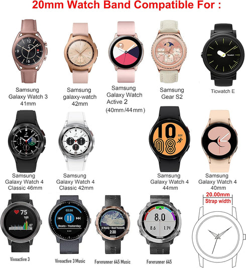 GELISHI Compatible with Galaxy Watch 7 6 5 Band 40mm 44mm/6 Classic 43mm 47mm Women, 20mm Bling Stainless Steel Band for Galaxy Watch 4 Classic 42...