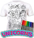 Splat Planet Colour-in Unicorn T-Shirt with 10 Non-Toxic Washable Magic Pens - Colour Your Own, Colour-in and Wash Out T-Shirt, Reusable Colouring...