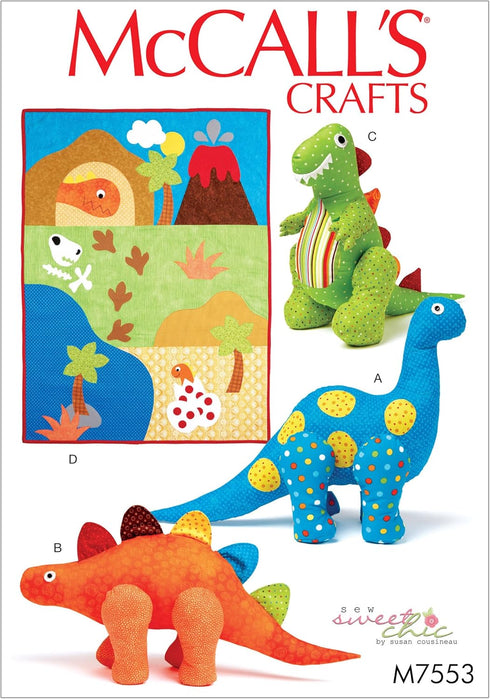McCall's Patterns Dinosaur Plush Toys and Appliqued Quilt...