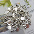 50 pcs Metal Glue On Bails Charms Round Silver Bracelets Earrings Necklaces Pendants Connectors DIY Jewelry Making Crafting Findings 18x10mm...