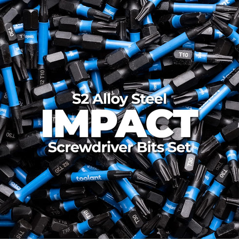 toolant Impact Torx Bit Set 27pcs (TT7-TT40), S2 Steel Security Torx Bit Set, Tamper Proof Star Bit Set with CNC Machined Tips, 1"&2" Long Impact ...