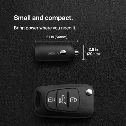 Belkin Boost?Charge™ 30W Fast Car Charger, Compact Design w/USB-C Power Delivery Port, 4-Port USB Power Extender, Universal Compatibility for iPho...