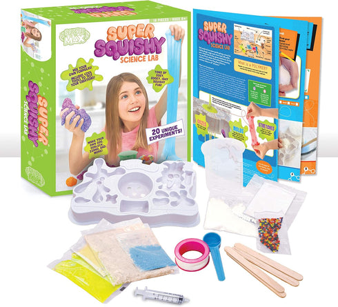 Be Amazing! Toys Super Squishy Science Lab STEAM Science Kit for Kids - Kid Chemistry Kit - Make Your Own Slime, Putty, Quicksand and More - Mind ...