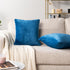 PAVILIA Teal Blue Throw Pillow Covers 18x18 Set of 2, Decorative Pillow Cases for Bed Sofa Couch, Boho Aesthetic Accent Decor Cushion Bedroom Livi...