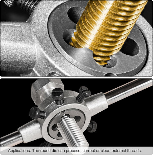 uxcell 1/2-13 UNC Round Die, Machine Thread Right Hand Threading Die, Alloy Tool Steel Screw Thread Cutting Die, 2pcs...