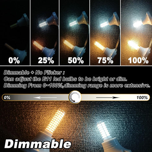 JDE11 Led Bulbs Dimmable, Replace 120V 75W Halogen Candelabra Bulbs,T3 T4 Mini Base JD E11 Bulb, 2700K Warm White 7W 750lm E11 Bulb for Chandelier...