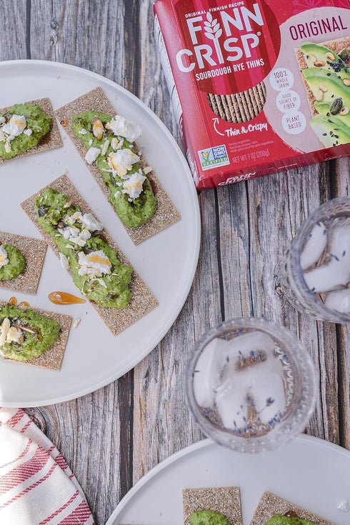 Finn Crisps Original Rye Crispbread 7oz | Thin, Crispy Rye Flatbread Crackers | Authentic Finnish Sourdough Crispbread | Whole Grain Rye Crackers ...