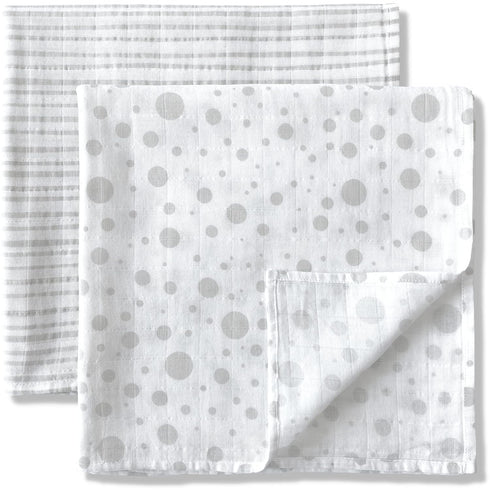 Organic Muslin Swaddle Blankets - 100% Soft Organic Cotton - Baby Girl Blanket and Baby Boy Blanket - Ideal Baby Registry Items Unisex Essentials ...