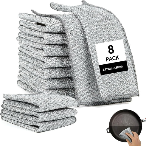 Multipurpose Wire Dishwashing Rags for Wet and Dry,New Upgrade Powerful Cleaning Multifunctional Double Layer Non Scratch Wire Dishcloth Wire Dish...