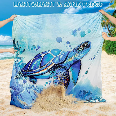 Beach Blanket, Wateresistant Sandproof Sand Free Beach Mat with Corner Pockets Portable Bag for Beach Festival,Picnic,Travel and Outdoor Camping A...