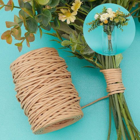 PH PandaHall 2mm Floral Bind Wire, 162ft Wrap Twine Vine Wire Rustic Christmas Wrapping Wire Portable Binding Wire Paper Twine for Wedding Flower ...