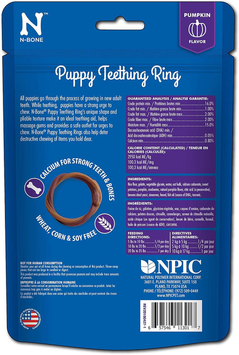 N-Bone Puppy Teething Ring Pumpkin Flavor 7.2 Oz/(6 Count)...