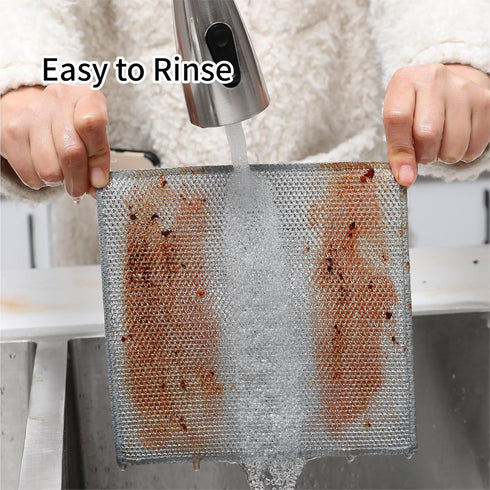 6 Pieces Double Multipurpose Wire Dishwashing Rag for Wet and Dry Dish, Multifunctional Non Scratch Wire Dishcloth, Kitchen Cleaning Rags (6-PCS)...