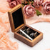 Real Black Walnut Wooden Cufflinks Box,Small Vintage Tie Clip Display Storage Case...