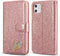 QLTYPRI for iPhone 11 Case Wallet Case Bling Shiny Glitter Flip Folio Case Full-Body Protective Cover Card Slots Magnetic Closure Kickstand Wrist ...