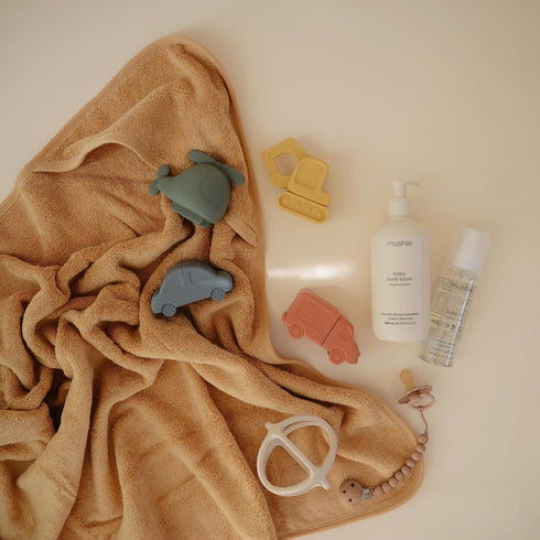 mushie Silicone Vehicles Bath Play Set 4 Pack | Mold Free...