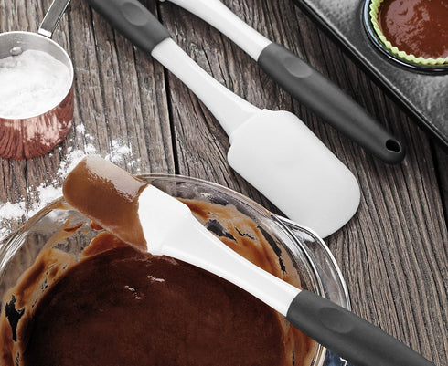 Artaste 43082 Non-Stick Silicone Spatula Set with Rubber Handle, 3-Piece...