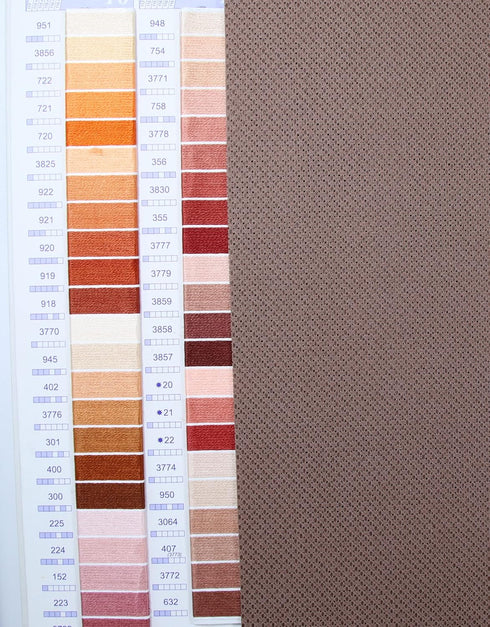 KCS 6 pc of 12" x 18" (30cmx45cm)14CT Counted Cotton Aida Cloth Cross Stitch Fabric (Coffee+Brown)...