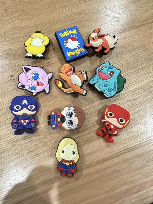 Ella & Emma 50Pcs Cute Cartoon Anime Mixed Shoe Charms Pins for Boys Girls, Kawaii Shoes Charms Pack for kids, Shoe Decoration Accessories, Party ...